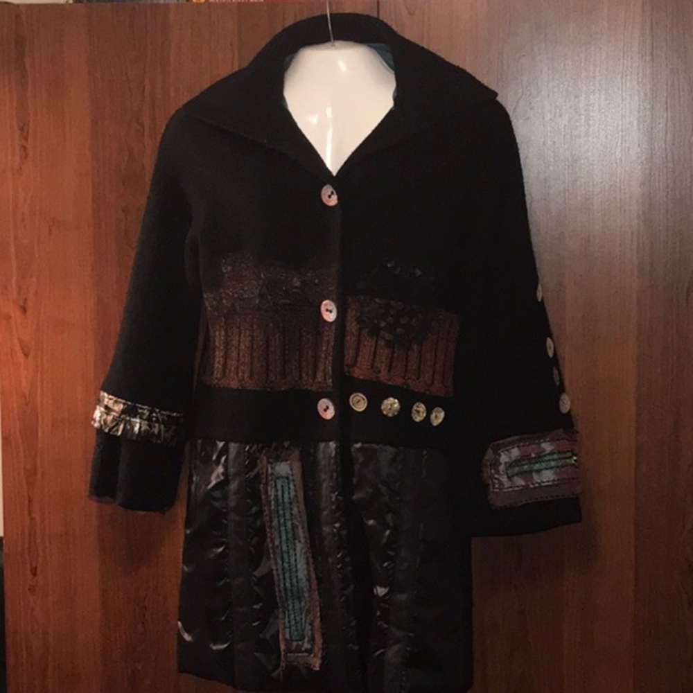 SAVE THE QUEEN LONG WOOL-BLEND WINTER COAT, Sz S